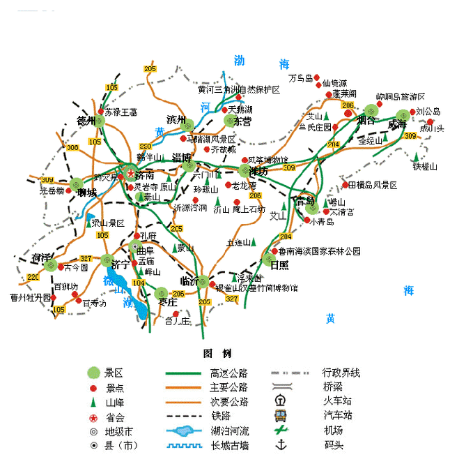 山东旅游地图 景点,山东旅游地图景点地图-第2张图片-猪头旅行网