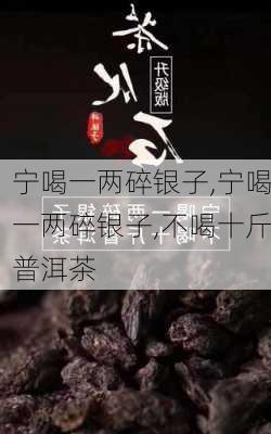 宁喝一两碎银子,宁喝一两碎银子,不喝十斤普洱茶