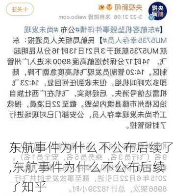 东航事件为什么不公布后续了,东航事件为什么不公布后续了知乎