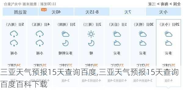 三亚天气预报15天查询百度,三亚天气预报15天查询百度百科下载