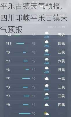 平乐古镇天气预报,四川邛崃平乐古镇天气预报-第1张图片-猪头旅行网