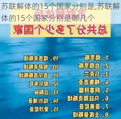 苏联解体的15个国家分别是,苏联解体的15个国家分别是哪几个-第3张图片-猪头旅行网