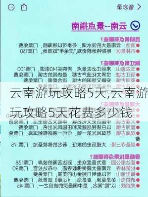 云南游玩攻略5天,云南游玩攻略5天花费多少钱